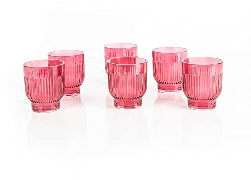 Logbuch-Verlag 6 Teelichtgläser Glas rosa pink 7 x 8 cm Tischdeko Geburtstag Hochzeit Feste sommerlich Gläser