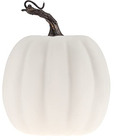 Gresorth Zucca artificiale realistica finta grande schiuma bianca zucca per Halloween Ringraziamento autunno festa in casa display -1 PCS