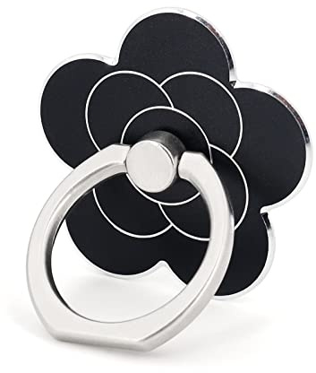 LaMignonne Cell Phone Ring Holder Flower Finger Ring Grip Stand 360° Rotation 180° Flip Universal Kickstand Compatible with All Smartphones (Dark)