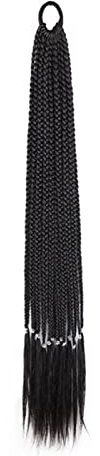 Fake Hair 12 Stück geflochtene synthetische Haarteile for Damen, Mädchen, Kinder, mehrfarbige Zöpfe, Haarverlängerungen mit Gummibändern, 61 cm lang, Regenbogenfarben Ponytail (Color : A1B, Size : 2