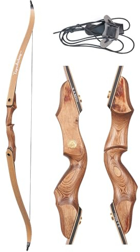 Toparchery recurve Bow 60 recurve Bows for Adults Hunting Bow for Adults Long Bow Archery recurve Bows Right Hand Bow Wooden Takedown Bow