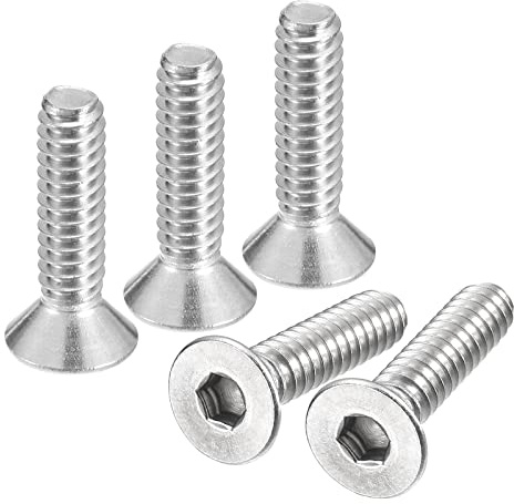 QUARKZMAN 50Stk #10-24x3/4 Flach Senkkopf Steckdose Kappe Schrauben 304 Edelstahl Sechskant Steckdose Flachkopf Schrauben Voll Gewinde Senkkopf Bolzen