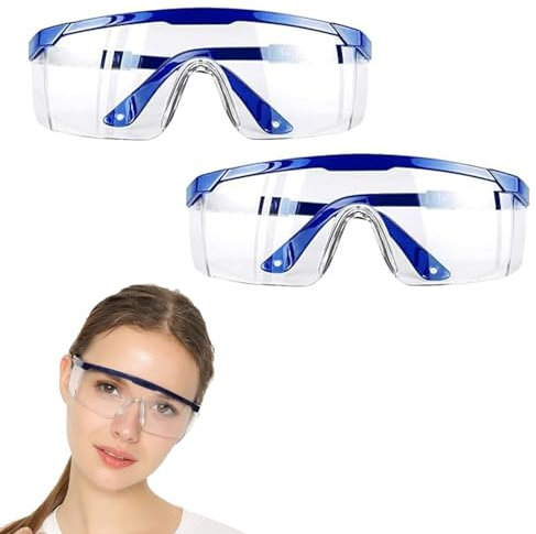 Surlunettes de Sécurité, Lunette de Protection Travail, Lunettes de Protection Anti-Rayures Anti-Buée, Safety Glasses, Lunettes de Sécurité Transparentes, Surlunettes de Protection pour Laboratoire