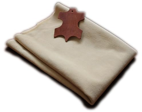 Sonderangebot - Handliche Fensterleder, ca. 3,5 Quadratfuß groß - als Trockentuch, Lederlappen - echt Leder - original Trangerbung !