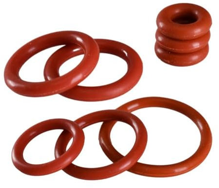 CS1 CS1.5 CS2 Rote Silikon-Dichtung für Kaffeemaschinen, Lebensmittelqualität, O-Ring-Dichtungsscheiben, Hochtemperatur-Abstandshalter, Außendurchmesser 10 mm, CS1,5 mm, 100 Stück