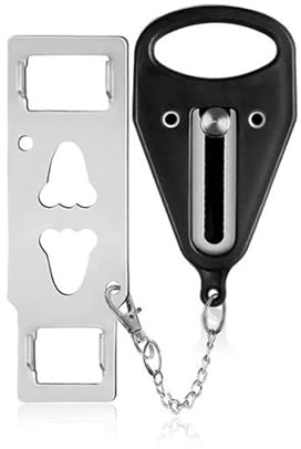 NIYATA Cerradura de Puerta Portátil,Bloque Puerta de Viaje,Cerradura de Viaje,Cerradura Portátil de Viaje,Bloque Puerta Hotel, Portátil, Antivol,Utilizado En Apartamentos, Hoteles, Casas(negro)