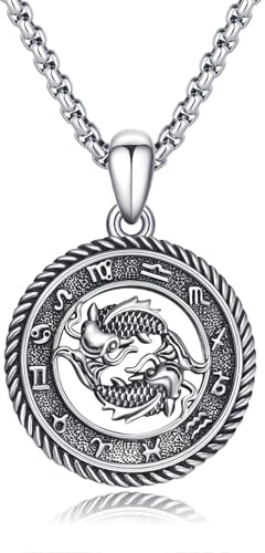 PARYFO Collier Constellation Pendentif 12 Signes du Zodiaque Horoscope Or/Oxidisé Astrologie Cadeaux d'anniversaire pour Femmes Hommes Unisexe