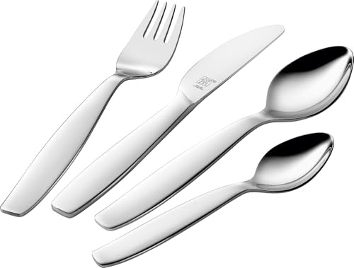 ZWILLING Pila Kinderbesteck-Set, 4-teilig, Für Kinder ab 3 Jahren, 18/10 Edelstahl, Silber
