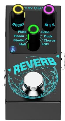 Colcolo Gitarren-Reverb-Effektpedal, Gitarrenpedal, 9 Reverb-Typen mit leichtem True-Digital-Reverb für Konzert-E-Gitarre