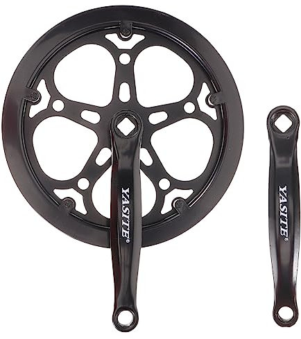 Happyyami Kurbelgarnitur Einzelkettenblatt Zähne Kurbelarm Aus Robustem Eisen Fahrrad Ersatzteil Kompatibel Mit Singlespeed Und Single Chain Bike Zubehör