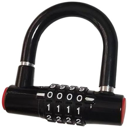 Bügelschloss, Schloss mit Code, Anti-Diebstahl-Vorhängeschloss, zurücksetzbarer 4-stelliger Code, bequem zu bedienen, 8,7 x 8,5 cm, für Fahrräder, Roller, Motorräder, Garagen und Reiseausrüstung