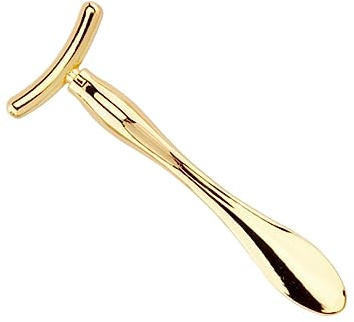 OSOLADY 2 Stück Augenmassage Spatel aus Zinklegierung Beauty Scoop mit Löffel und Massage Stick für Augencreme Goldene Farbe Langlebig und Tragbar für Augenpflege