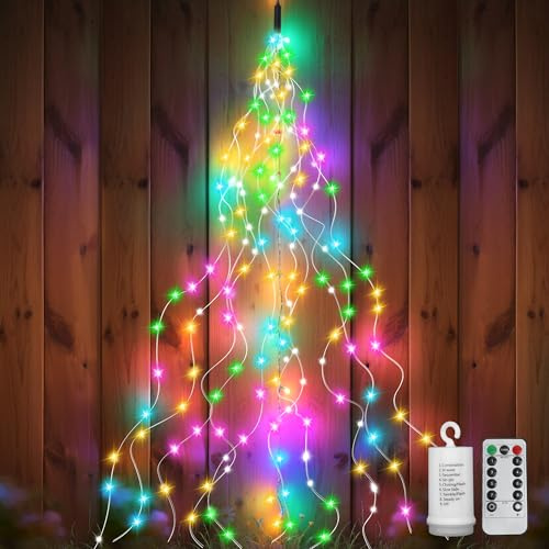 Led Lichterbündel für Weihnachten Deko mit Fernbedienung, 200 Mikro Led 2M Silberdraht Mirco Lichterkette Batteriebetrieb,8 Lichtmodi Timer modus, Lichterdraht Copper für Innen und Außen Weihnachten