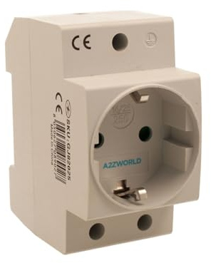 A2ZWORLD Prise Schuko Modulaire Type F, 25A, 250V AC, 2 Modules DIN, IP20, pour Tableau de Distribution