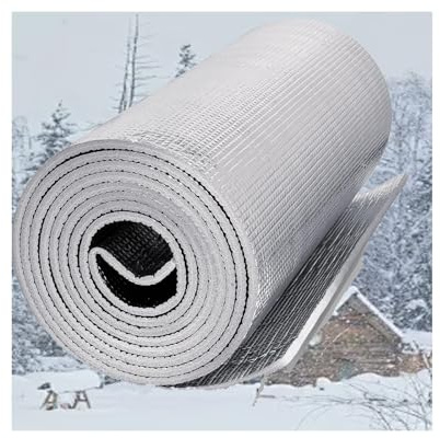 HUFIREHU Films RéFléChissants En Aluminium Isolant Thermique Double RéFléChissant Reflecteur De Chaleur Pour Radiateur Pour Isolation Du Toit, Sol, Plafond(700cm/275.6in,3cm/1.18in)
