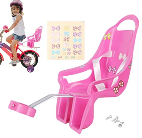 Siège De Vélo De Pour Filles, Porte Poupee Velo Avec Autocollants, Accessoires De Vélo Pour Enfant Compatible Avec Les Et Les Animaux En Peluche De Taille Standard, Accessoire De Fixation Pour Vélos
