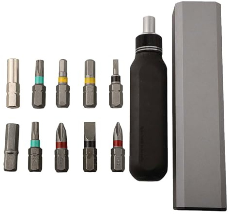 Set di cacciaviti a cricchetto a pressione, punte a pressione, 160 x 60 mm, 160 x 37 mm, cacciavite a cricchetto in metallo, adatto per durezza di 52 2 gradi (10 in 1)