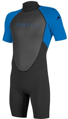 O'NEILL Unisex Child Youth Reactor-2 2mm Back Zip S/S Spring Wetsuits, Black/Ocean, 10 US