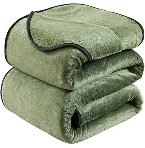 HOZY Coperta Plaid di Pile Verde 230x270cm Letto Matrimoniale - Calde Plaid da Divano Coperte Super Morbido