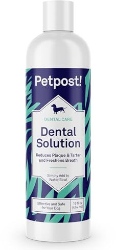 Petpost | Zahnpflegemittel für Hunde - Wasserzusatz gegen Mundgeruch - Plaque und Zahnverfall - Natürlicher Zahnreiniger für Hunde