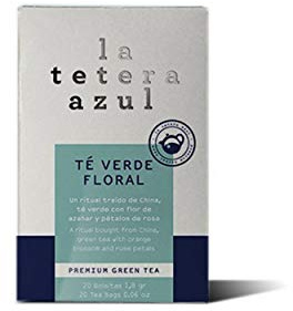 LA TETERA AZUL Té Verde Con Aroma De Flores. Té Detox Depurativo. Té Verde Floral. 20 Bolsitas De 1,8 Gramos.