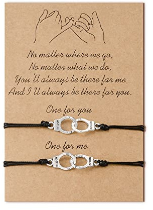 VU100 2Pcs Matching Bracelets Gift for Couple Best Friend BFF Birthday Gifts