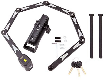 VINZ Lhotse ART 2 Faltschloss | Faltschloß mit Halterung | Fahrradschloss Fahrradschloß 95 cm | für Mountainbike/Fahrrad/E-bike/Rennrad/BMX/MTB/Rad