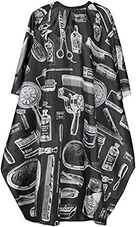 Petalum Professionelle Friseur Zubehör Set, Schwarz Friseurumhang Haarschneideumhang, DIY Haar Färben Set Nackenpinsel Haarkamm für Erwachsene Kinder