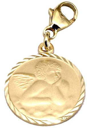 Generisch Einhänger Charm Schutzengel Gold 333 Gelbgold Anhänger Gravurplatte 8 karat