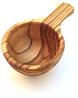 Generisch Cuillère à farine de 7 cm, cuillère à farine, cuillère doseuse, en bois d'olivier fait à la main (cuillère doseuse)