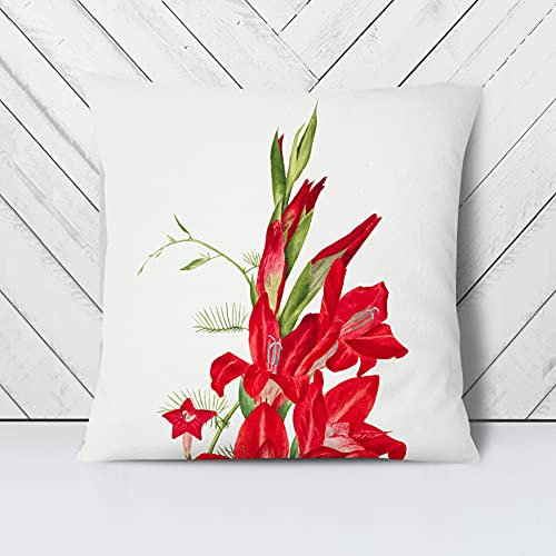 Big Box Art Cannas And Cypress Vine By Mary Vaux Walcott - Cushion Cover Throw Pillow with Insert for Sofa Chair Bed - White Rear - 55x55 cm