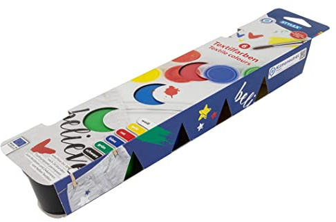 Stylex 28959 - Pintura textil, 6 vasos de plástico de 40 ml permanentes, multicolor