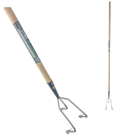 Synx Tools Coltivatore a 3 denti - Aeratori per prati/coltivatori - Rastrelli - Attrezzi da giardino/allevatori - Manico da 160 cm incluso
