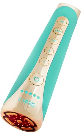 FAQ 102 EMS, RF & 8 LED Light Facial Toning - Red Light - Anti Aging - T-Sonic Face Massager - Radio Frequency Skin Tightening - Wrinkle Skin Care - Topaz