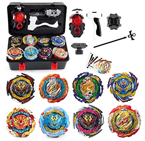 Netoke Gyros Kreisel Set, 4D Kampfkreisel Modell Speed Kreisel Mit Für Weihnachten, Geburtstag - 8 X Tops + Gyros Launcher CW