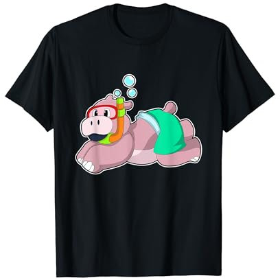 Nilpferd Taucher Schnorchel Tauchen T-Shirt