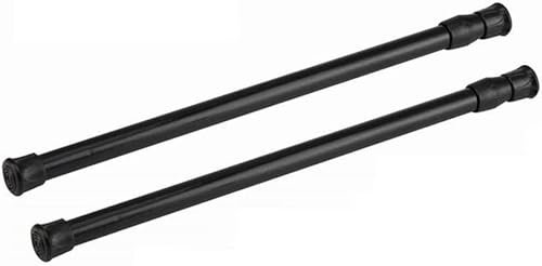 Spannstangen, 2 Stück, 71,1 - 121,9 cm, verstellbare Federstahl-Schrankstangen, Spannstange, Gardinenstange, Duschstange, Schrankstange, ausziehbare Breite (schwarz)
