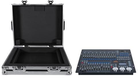 DMX Controller, 1024 DMX Console für Discolicht Bühnenbeleuchtung, DMX 512 DJ Disco Controller Ausrüstung, DJ Licht Controller, DMX Dimmer für Lichtshows Party Pub Bars mit Flightcase Verpackung