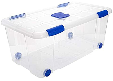 Acan Tradineur - Caja de Almacenamiento - Fabricado en plástico - Contenedor para almacenar Libros, ropa, mantas - N.º 7-30 x 73 x 41 cm - 61 Litros