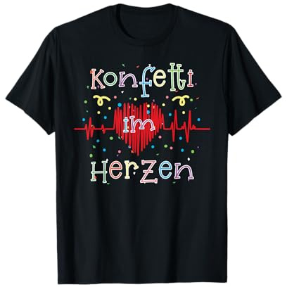 Konfetti im Herzen Karneval Party Outfit Fastnacht Fasching T-Shirt