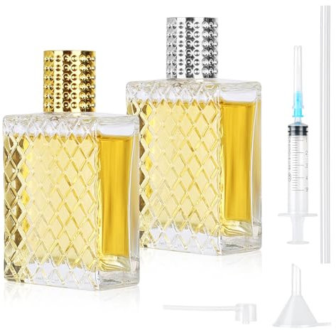 MirraSwit 2 Pezzi Boccette Profumo Ricaricabili, 100ml Profumo Bottiglie Profumo Vuote per Vetro di Viaggio Atomizzatore, Portatile Nebulizzatori e Porta Profumo per Profumi Viaggi Cosmetici