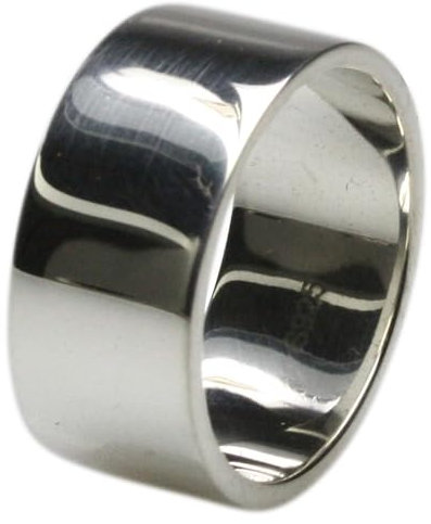 Bildschöner polierter Bandring aus 925er Silber 10 mm breit, Größe:73 (23.4 mm)