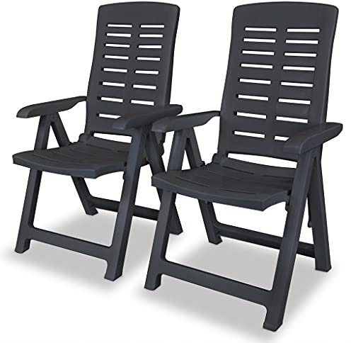 Générique Lot de 6 transats de Jardin, Plastique, Vert, 60 x 61 x 108 cm, pour Jardin, terrasse, Balcon, terrasse