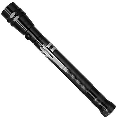 1 linterna LED flexible de 360 grados, cabeza magnética, telescópica, 3 LED, herramienta de recogida magnética