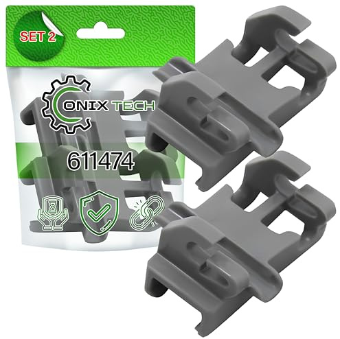 3x Roulements Fixation Panier Superieur Lave Vaisselle 611474 pour Bosch | 00611474 pour Siemens pour Neff 436754 pour Küppersbusch - Garantie de 5 Ans - ONIX TECH