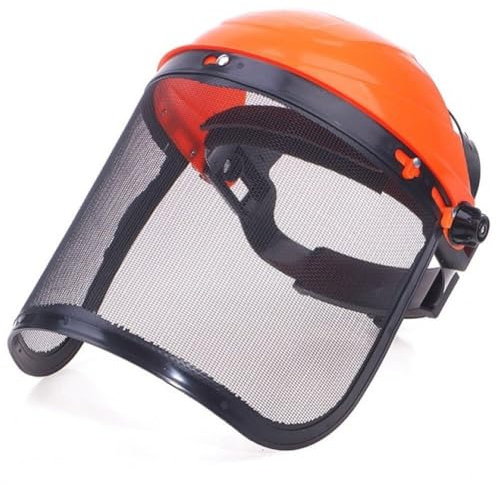 Zghhc Chapeau De Casque De Sécurité pour Coupe Gazon De Jardin en Acier Inoxydable, Masque De Protection Intégral en Maille pour Débroussailleuse, Protection Forestière