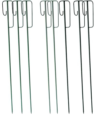 UvV 2. Wahl 8 Stück Stahl Berliner Eisen Absperrleinenhalter grün Ø12 x 1200 mm Laterneneisen UVV-Bügel für Mobile Zäune, Absperrband, Warnband, Absperrketten