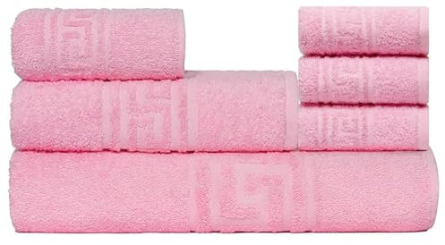 nice homeit Juego de Toallas de 6 Piezas 100% algodón, Suaves y Altamente absorbentes, Juego de Toallas para baño, Cara y bidé de Varios tamaños, Fabricado en Italia