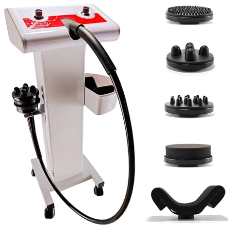 NETTITO Cellulite Massager Electric Vibration Professional – with Trolley & 5 Interchangeable Heads, Deep Tissue Relief, Muscle Relaxation, Durable Design for Salon & Home Use