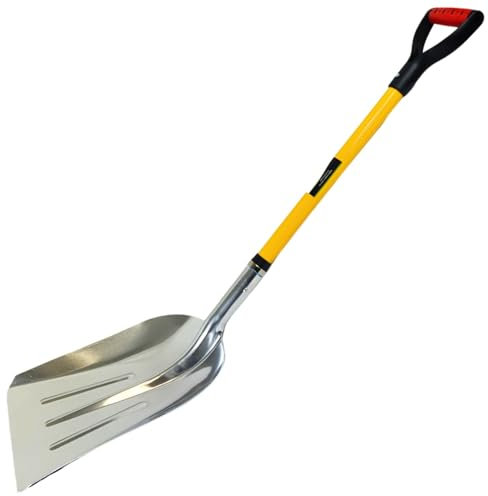Easy Shopping® 112cm Long Heavy-Duty Snow Shovel Multi-Purpose for Gardening, Digging, Snow Removal, Builders Shovel, Rubber Grip Strong handle Strong Durable Light Weight